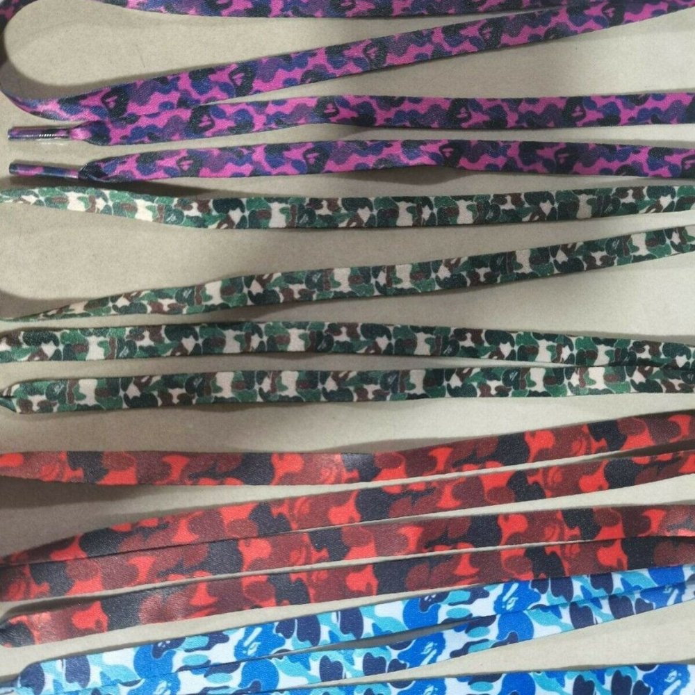 "BAPE"Printed Shoe laces   Ape  Shark Head